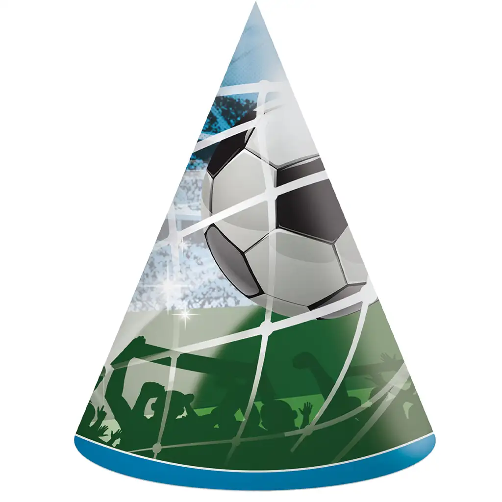 Torjubel Fußball-Geburtstagsparty-Hüte 6er-Set