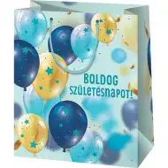 "Herzlichen Glückwunsch zum Geburtstag" Ballon mittlere Geschenktasche 18x10x23cm
