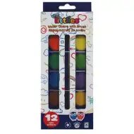 12-farbiger Aquarellfarbensatz mit Pinsel