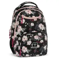 Ars Una: Flowery Black Blumen AU-6 Schultasche, Rucksack 34x45x26cm