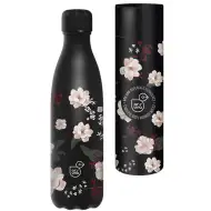 Ars Una: Flowery Black doppelwandige Metallflasche in Geschenkbox 500ml