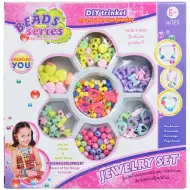 Beads Series: Schmuckherstellungsset mit über 100 bunten Perlen in verschiedenen Formen und Farben