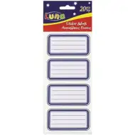 Blaues Heftetiketten-Set, 20 Stück