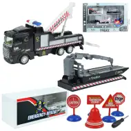 City Truck: Umwandelbarer Schwungrad-Rettungsteam-LKW mit Verkehrsschildern 19cm
