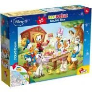 Disney Donald Duck Familie 2-in-1 Maxi 35-teiliges Puzzle und Malvorlage 70x50cm – Lisciani