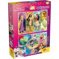 Disney Prinzessinnen 2-in-1 Maxi Puzzle 2x60 Teile und Malbuch 50x35cm – Lisciani