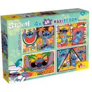 Disney Stitch 2-in-1 Maxi 4x48-teiliges Puzzle und Malset 35x25cm – Lisciani