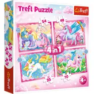 Einhörner und Magie 4-in-1 Puzzle - Trefl