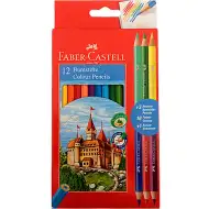 Faber-Castell: Buntstifte 12er-Set + 3 Bicolor