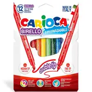 Farbiger Filzstift-Set mit zwei verschiedenen Spitzen, 12 Stück - Carioca