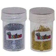 Glitzerpulver in goldener oder silberner Dose 8g