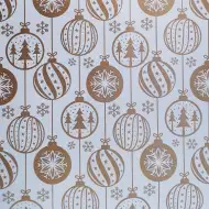 Goldfarbene Weihnachtsdekorationen gemustertes Geschenkpapier 200x70cm