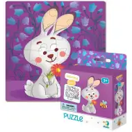 Hasen-Puzzle mit 16 Teilen und Malbuch
