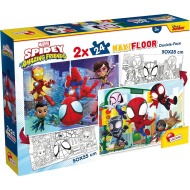 Marvel Spidey 2-in-1 Maxi 2x24-teiliges Puzzle und Malset 50x35cm – Lisciani