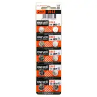 Maxell: Alkaline-Knopfzelle LR43 1,5V in 10er-Blisterpackung