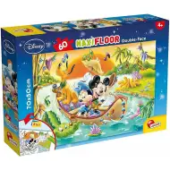 Micky Maus 2-in-1 Maxi-Puzzle mit 60 Teilen und Malvorlage 70x50 cm – Lisciani