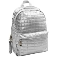 Must... Pearl silber gesteppt Schultasche, Rucksack 26x14x36cm