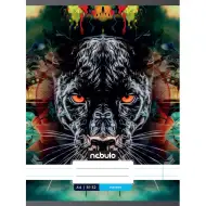 Nebulo: Geheftetes liniert Heft mit schwarzem Panthermuster 81-32 A/4
