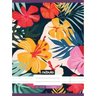 Nebulo: Geheftetes liniert Retro-Blumenmuster Heft 81-32 A/4