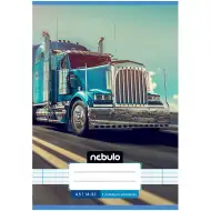 Nebulo: Geheftetes liniertes Heft für die 1. Klasse mit LKW-Muster 14-32 A/5