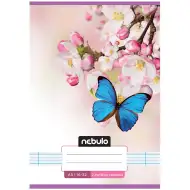 Nebulo: Geheftetes liniertes Heft für die 2. Klasse, A/5, 16-32 Seiten, blau mit Schmetterlingsmuster