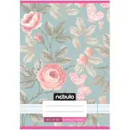 Nebulo: Geheftetes liniertes Heft für die 4. Klasse mit Rosendesign 21-32 A/5