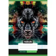 Nebulo: Geheftetes liniertes Heft für die 4. Klasse mit Schwarzer-Panther-Muster, 21-32, A/5