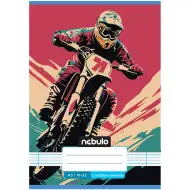 Nebulo: Geheftetes liniertes Heft mit Crossmotorrad-Motiv für die 2. Klasse, 16-32 Blatt, A/5