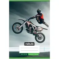 Nebulo: Geheftetes liniertes Heft mit Freestyle-Motorrad-Muster für die 4. Klasse, 21-32 A/5