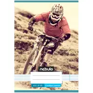 Nebulo: Geheftetes liniertes Heft mit Mountainbike-Muster für die 4. Klasse, 21-32 A/5