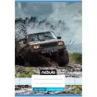 Nebulo: Geheftetes liniertes Heft mit Offroad-Geländewagen-Muster, 2. Klasse, 16-32 Blatt, A/5