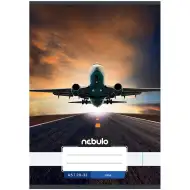Nebulo: Geheftetes, mit aufsteigendem Flugzeugmuster bedrucktes, liniertes Heft 20-32 A/5