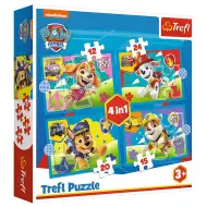 Paw Patrol: Herumlaufende Welpen 4-in-1 Puzzle-Set - Trefl