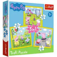 Peppa Wutz: Ein glücklicher Tag 3-in-1 Puzzle - Trefl