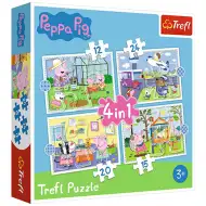 Peppa Wutz Urlaubserinnerungen 4-in-1 Puzzle - Trefl