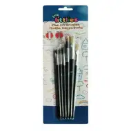 Pinselset in Schwarz, 6-teiliges Set