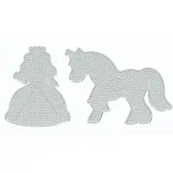 PlayBox: 9-mm-bügelperlen Basis mit Einhorn- und Prinzessinnenform, 2 Stück