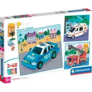 Rettungsfahrzeuge 3x48 Teile Supercolor Puzzle - Clementoni