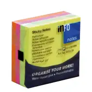 Selbstklebender Notizblock 50x50mm 240 Blätter in phosphoreszierenden Farben