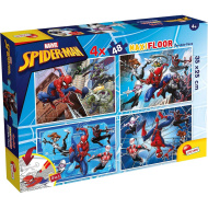 Spider-Man 2-in-1 Maxi 4x48-teiliges Puzzle und Malbuch 35x25cm – Lisciani