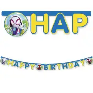 Spidey-Geburtstagsbanner mit der Aufschrift „Happy Birthday“