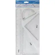 Spirit: 4-teiliges Lineal-Set mit 30 cm langem geradem Lineal