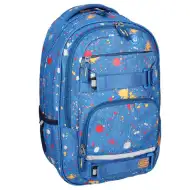 Spirit: Campus blau gefleckter abgerundeter Schulranzen, Rucksack 46x33x22cm