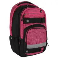 Spirit: Campus schwarzer und pinker abgerundeter Schulranzen, Rucksack 46x33x22cm