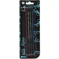 Spirit: Nature HB Bleistift mit nicht-figurativen Blattmustern, 4er-Set