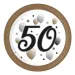 "50" Jahre beschriftete Pappteller 8er-Set 23cm