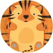 8-teiliges Pappteller-Set mit Tigermuster, 23 cm