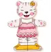 Anziehbare Katze Holzpuzzle 18-teilig - Woodyland