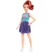 Barbie Fashionista stilvolle Puppe mit roten Haaren im lila Rock – Mattel