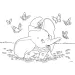 Disney Dumbo 2-in-1 35-teiliges Maxi-Puzzle und Ausmalbild 70x50cm – Lisciani